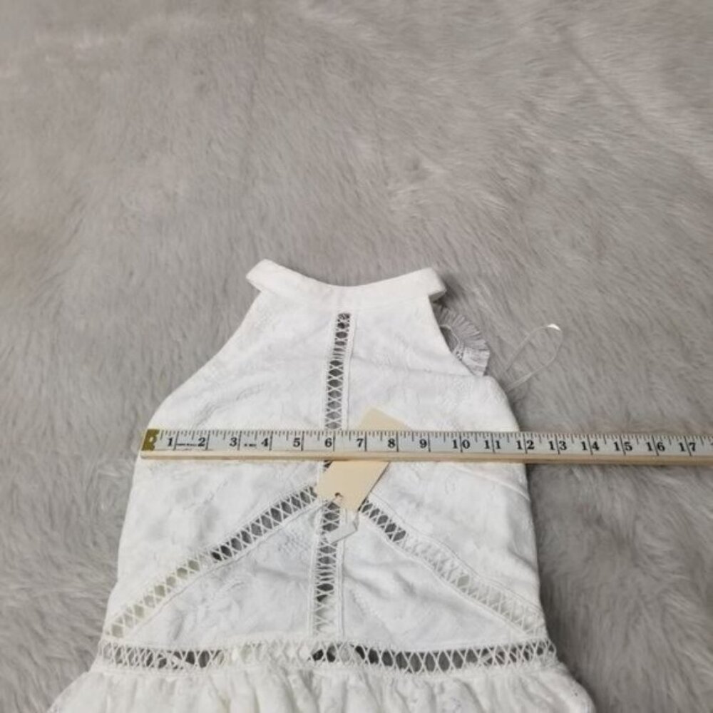 Twosisters The Label White Tory Lace Mini Halter Sleeveless Dress 2 - Picture 6 of 10